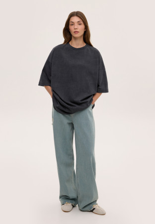 Футболка oversize unisex wash grey